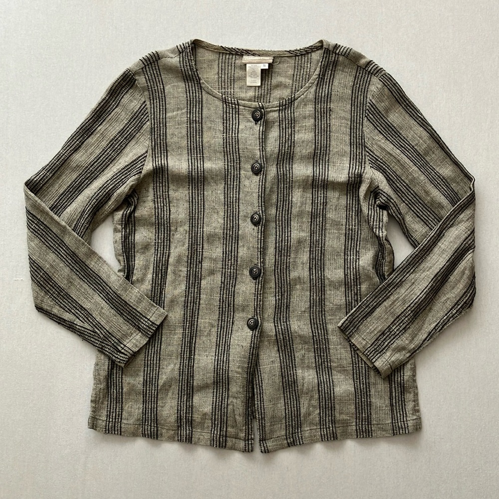Stylish Striped Button-Up Cardigan